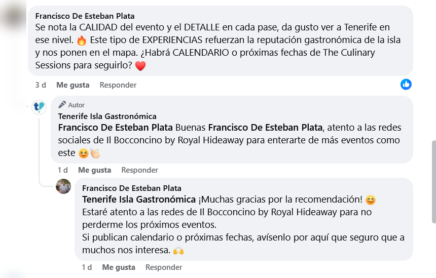 Captura de respuesta pública de Tenerife Isla Gastronómica